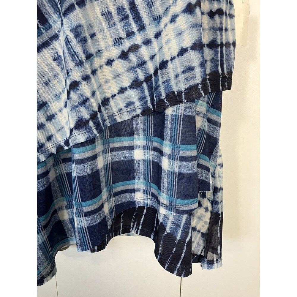 NWT Skyes The Limit Blue Checkered Layered Dress Size L - Picture 4 of 8